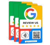 Google Tap Cards | Review QR Code | Contactless Review Card | NFC One Tap Only Card (3 Pack Google Cards)