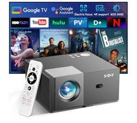 【Google TV & Hotkey Remote】XGODY Sail2 Projector for Bedroom 4K Supported, 600ANSI Native 1080P Full HD, Electric Focus, Auto Keystone,Google Assistant, Dual WiFi, Bluetooth 5.2 for Home Cinema