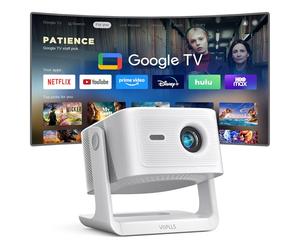 [Google TV/Netflix Licensed/Dolby Audio] Smart 4K Projector with Auto Focus & Keystone, VOPLLS 1200 ANSI FHD 1080P Google Bluetooth Wifi Projector, Voice Control, Moive Projectors for Bedroom/Outdoor