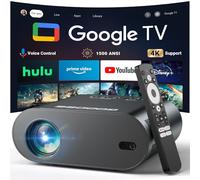[Google TV/Voice Control]GooDee 4K UHD Smart Projector with WiFi and Bluetooth, Portable Movie Projector with Netflix / Prime Video / YouTube Built-in, Dolby Sound Home Theater for Indoor/Outdoor