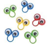 Googly Eyes Finger Puppet Favors - Fun Assorted Color Plastic Puppets - Perfect for Kids' Party Favor & Gifts - 8ct
