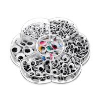 Googly Eyes Self Adhesive, 840Pcs 4mm-12mm Stick on Eyes for Crafts | Plastic Black White and Colorful Wiggly Eyes Stickers for Crafts Car Model Christmas Tree Halloween Party Decorations