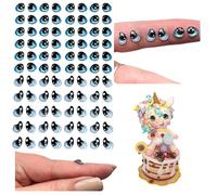 Googly Eyes Self Adhesive - Blue 3D Resin 88 Pcs 7mm Amigurumi Doll Eyes