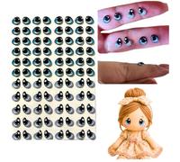 Googly Eyes Self Adhesive - Blue 3D Resin 88 Pcs 7mm Amigurumi Doll Eyes | wiggle eyes, 44 matched pairs, uniform 7mm, glossy dome, oven-safe, waterproof, slime, polymer clay, cold porcelain & felt
