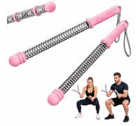 GOOGO 2Pcs Weighted Ropeless Battle Rope, Adjustable-Weight Cordless Training Battle Rope with 60 lb Rebound Resistance, Exercise Rope for Indoor Outdoor Home Gym, HIIT, Strength Training (Pink)