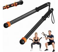 GOOGO 2Pcs Weighted Ropeless Battle Rope, Adjustable-Weight Cordless Training Battle Rope with 60 lb Rebound Resistance, Exercise Rope for Indoor Outdoor Home Gym, HIIT, Strength Training (Black)