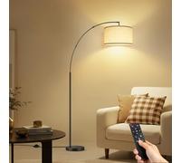 GOOGO Arc Floor Lamps with Adjustable Lampshade Angle, Modern Standing Lamp with 4 Color Temperatures, Remote Control and Foot Switch, 1-Hour Timer, Memory Function, for Living Room, Bedroom