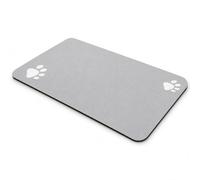 GOOGO Cat Litter Mat, 40 x 60 cm, Pet Feeding Mat with Super Absorbent and Non-Slip, Dog Bowl Mat, Quick Drying for Dogs and Cats (Grey)