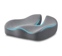 GOOGO Extra Large Coccyx Cushion, Ergonomic Memory Foam Seat Cushion for Tailbone Pain Relief, with Contoured Support, Breathable Cover and Non-Slip Bottom, for Office Chair, Car Seat, Home (Grey)