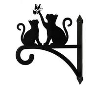 GOOGO Iron Plant Hanger Large, 40 x 30 cm Hanging Basket Brackets, Wall Mounted Metal Bracket for Hanging Plants, Flower Baskets, Lanterns, Wind Chimes, Balcony, Porch, Fence and Garden (Cat)
