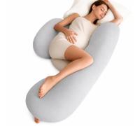 GOOGO Pregnancy Pillow for Sleeping, U Shaped Maternity Pillow for Pregnant Women, Pregnancy Side Sleeping Support, for Belly, Waist and Legs, Detachable Pillow Cover (Blue)