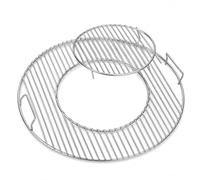 GOOGO Round Stainless Steel Grill Grate 54.5 cm, BBQ Cooking Grid and Charcoal Grill Grate Compatible with Weber 57 cm Charcoal Grills, One-Touch, Performer and Bar-B-Kettle Series
