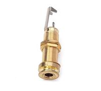 GOOHOCHY 1/4 Guitar Stereo Jack Socket 6.35mm Threaded Endpin Jack for Bass Guitar Easy Install Metal Washer Nut Gold Sleeve Gt205
