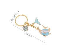GOOHOCHY 10 Sets Beach Theme Keychains with Shell and Fish Charms Nautical Coastal Style Bag Charms Lightweight Compact Keyrings with Thank You Tags for Summer Party Favors and Classroom