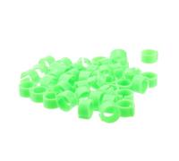 GOOHOCHY 100 Pcs Pigeon Identification Ring Plastic Bird Leg Rings 10mm Green Foot Bands for Breeding
