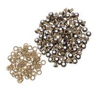 GOOHOCHY 100 Sets Metal Brown Eyelets and Grommets 4x8x7mm for Shoes and Tags with Easy Installation and Versatile Design, for DIY Projects and Leather Crafts