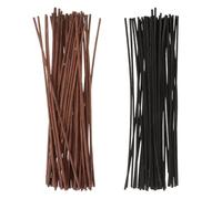GOOHOCHY 100pcs Aromatherapy Diffuser Sticks Refill Natural Wood Reed Sticks for Home Office Scent Diffuser Indonesian Straight Reed Design Black Coffee Color Even Fragrance Diffusion Easy