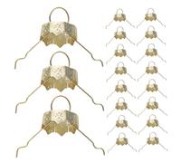 GOOHOCHY 100pcs Plastic Xmas Ball Caps Round Ornament Topper Covers for DIY Christmas Tree Decorations Metal-look Bauble Tops for Holiday Party and Commercial Display