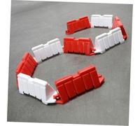 GOOHOCHY 100pcs Rc Drift Car Mini Road Blocks Realistic Traffic Racing Track Accessories for DIY Construction Simulation with Vivid Red and White Barricades