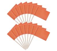 GOOHOCHY 100pcs Toothpick Flag Mini Flag Picks, Orange Paper and Wood, Easy to Install, Not Easily Breakable, for Cake, Fruit, Cheese, Office and Outdoor Activities