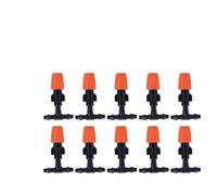 GOOHOCHY 10pc Adjustable Orange Atomizing Nozzles for Garden Hose, Plastic Material with Flat Mouth Three-Way Design, Suitable for Agricultural Production and Horticulture Watering