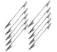 GOOHOCHY 10pcs Crocodile Mouth Note Holder Double Sided Clips DIY Clips Alligator Wire Holder Alligator Clamps Silver Metal
