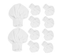 GOOHOCHY 10pcs Hat Has Tiny Hats Mini Miniature Top for Crafts Doll Craft Small Doll for Mini Imitation Tiny Plastic Top White Cloth