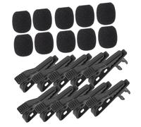 GOOHOCHY 10pcs Lightweight Iron Microphone Clip Set with Clip-on Design and Covers, for Online Karaoke and Lectures, Universal Lapel Mic Clips for Secure Attachment
