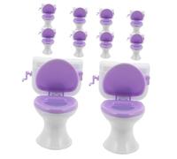GOOHOCHY 10pcs Scale Mini Dollhouse Toilet Seat Plastic Bathroom Furniture Accessory for Tiny Bathroom Scenes Creative Role-play for Dollhouse Accessories and Micro Landscape