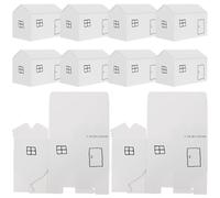 GOOHOCHY 10pcs Small House Shaped Paper Packaging Boxes for Cookies and Desserts, Lightweight and Easy to Store, Wedding Favor Boxes or Carnival Party Candy Cases
