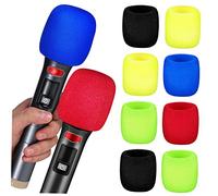 GOOHOCHY 10pcs Thickened Microphone Sponge Covers Set Windproof Mic Protective Covers for Ktv and Home Use Multi-color Foam Mic for Live Streaming and Office Microphone Accessories