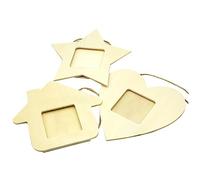 GOOHOCHY 10pcs Wooden Photo Frames Unfinished Picture Frame Ornaments to Decorate Wood Photo Frames Diy Photo Frame Picture Frames Hanging Wooden Photo Frame Log Cabin Graffiti