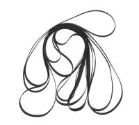 GOOHOCHY 11pcs Black Rubber Drive Belt Replacement for Turntable Record Player Noiseless High-strength Anti-slip Flat Belt for Vintage Phonograph Repair and Stable Audio Playback