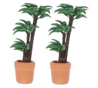 GOOHOCHY 12 Scale Miniature Dollhouse Plants with Green Potted Money Tree Bonsai Mini Dollhouse Garden Accessories for DIY and Craft Projects