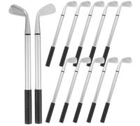 GOOHOCHY 12pcs Black Alloy Golf Club Ballpoint Pens Mini Putter Design Rollerball Office Stationery Set for Golf Fans and Desk Use