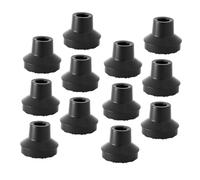 GOOHOCHY 12pcs Black Rubber Walking Stick End Caps for Tube Diameter Canes Non-Slip Ferrules for Quad Tripod Crutches Anti-Skid Hiking and Walking Stability
