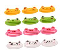 GOOHOCHY 12pcs Cartoon Toothpaste Squeezer Tube Holder Set Manual Plastic Tube Roller Dispenser for Bathroom Hand Cream and Cosmetic Boys and Girls Use