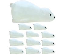 GOOHOCHY 12Pcs Mini Resin Bear Figurines Set Luminous Polar Bear Micro Landscape Decorations for Car and Home Display