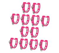 GOOHOCHY 12pcs Plastic Handheld Tambourine Bells for Adults Rhythm Instruments with Jingles Sturdy Percussion Bells for Music Education Parties Holiday Celebrations Motor Skill Development