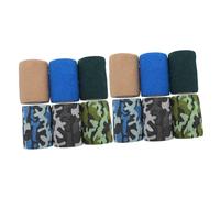 GOOHOCHY 12PCS Self Sports Finger Wraps Elastic for Wrist Ankle and Finger Protection for Athletes Hiking Camping and Outdoor Activities Includes Skin Tone and Dark Green