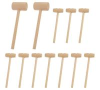 GOOHOCHY 12Pcs Wooden Seafood Hammer with Two for Crab Lobster Shell Cracking Lightweight Portable Mallets for Shellfish Jewelry Making and Crafting Tools