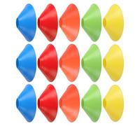 GOOHOCHY 15pcs Agility Soccer Cones Set with Yellow, Red, Blue, Green, Orange - Small Football Training Cones for Sports Agility and Team Practice Drills
