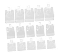 GOOHOCHY 15Pcs Leakproof Refillable Travel Lotion Squeeze Pouches Transparent Cosmetic Containers for Shampoo Shower Gel Body Lotion Compact Portable Toiletries Bags for Travel Essentials