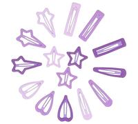 GOOHOCHY 15pcs Small Metal Hair Clips for Snap Barrettes with Star Heart Teardrop Rectangle Designs Lightweight Hair Accessories for Comfortable for Daily Wear
