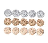 GOOHOCHY 15pcs Wicker Rattan Hanging Ball Decorations 5cm Diy Vine Pendants for Kindergarten Hotel Bar Home Decorative Craft Ornaments Random Color
