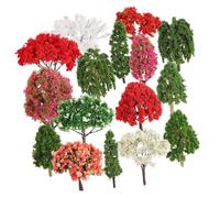 GOOHOCHY 16 Pcs Miniature Trees for Craft Projects Realistic Fake Trees with Stable Base for Mini Gardens Dollhouses and Landscape Models Small Plants for DIY Scenery and Decor