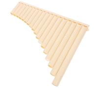 GOOHOCHY 18-pipe c Key Pan Flute Musical Instrument, Portable Beige Panpipe for Beginners and School Use, Professional Mid-range Panpipe for Teaching and Performance