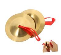 GOOHOCHY 1pair Mini Copper Finger Cymbals for Boys and Girls Musical Instruments for Dance and Entertainment Crisp Sound for Rhythm Training Safe Copper Material for Belly Dancing and Boy