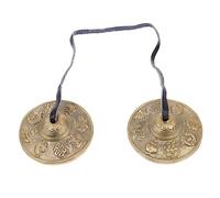 GOOHOCHY 1Pc Brass Yoga Cymbals Bell for Meditation with Storage Bag Lightweight Copper Chime for Mindfulness and Sound Healing Simple Design for Convenient Carrying