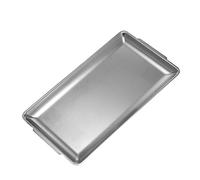 GOOHOCHY 1pc Stainless Steel Oblong Food Plate Deep Barbecue Tray for Sushi Fruits More Rustproof for Serving Dishes Outdoor Events